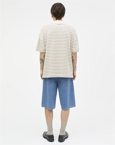 Mads Nørgaard - Light Terry Polo T-Shirt - Vanilla Ice/Sky Captain/Zinnia
